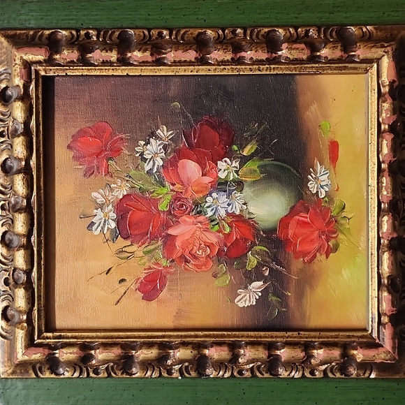 ROBERT COX oil Painting Boquet Vintage - Picture 2 of 4